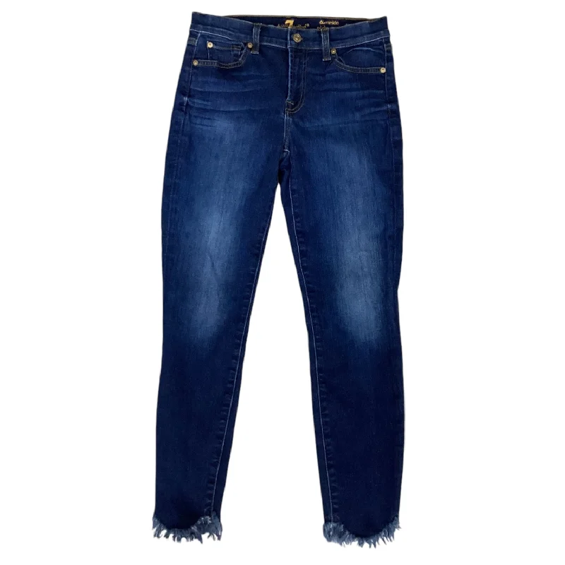 Elegant Men's JeansJeans Designer By 7 For All Mankind In Blue Denim, Size: 6