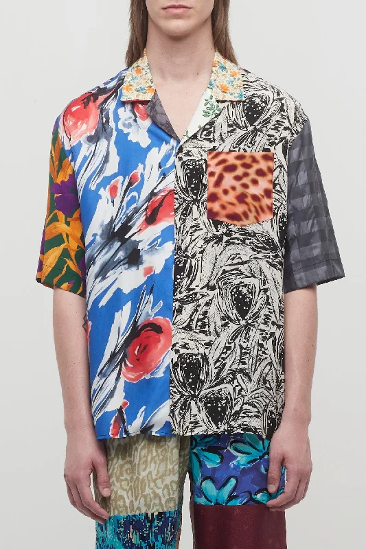 Men's Coats for Rainy WeatherMarine Serre Regenerated Silk Scarves Bowling Shirt