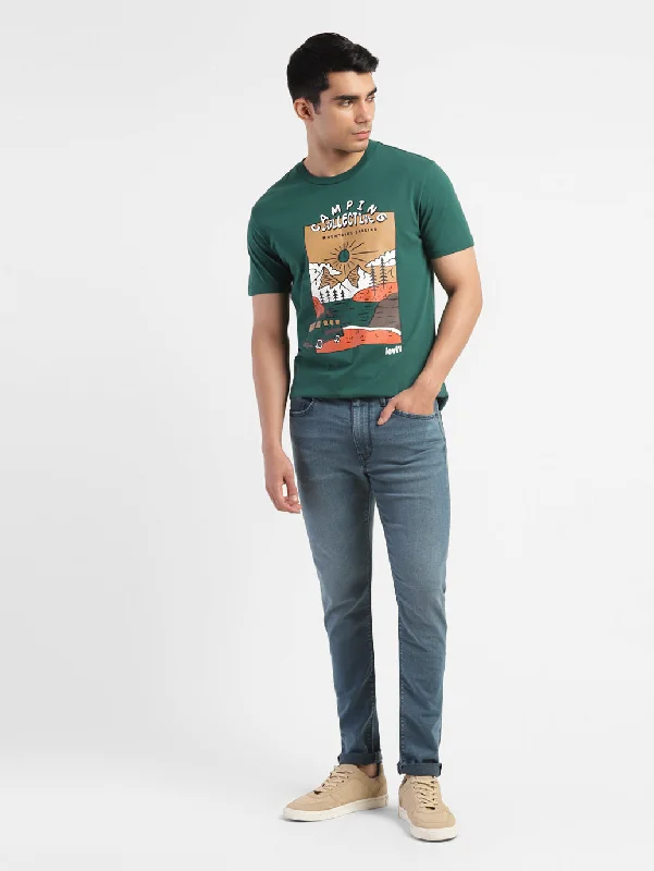Men's Shirts with Contrast StitchingMen's Graphic Print Slim Fit T-shirt
