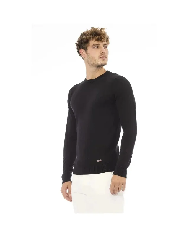 Men's Sweaters with Dropped ShouldersBaldinini Trend Men's Black Modal Sweater - 48 IT Men's Sweaters with Dropped ShouldersBaldinini Trend Men's Black Modal Sweater - 48 IT