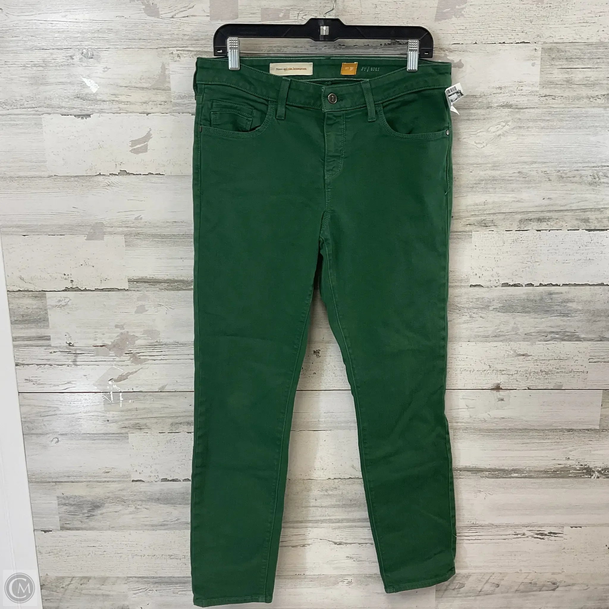 Hipster Skinny Men's JeansJeans Straight By Pilcro In Green Denim, Size: 12