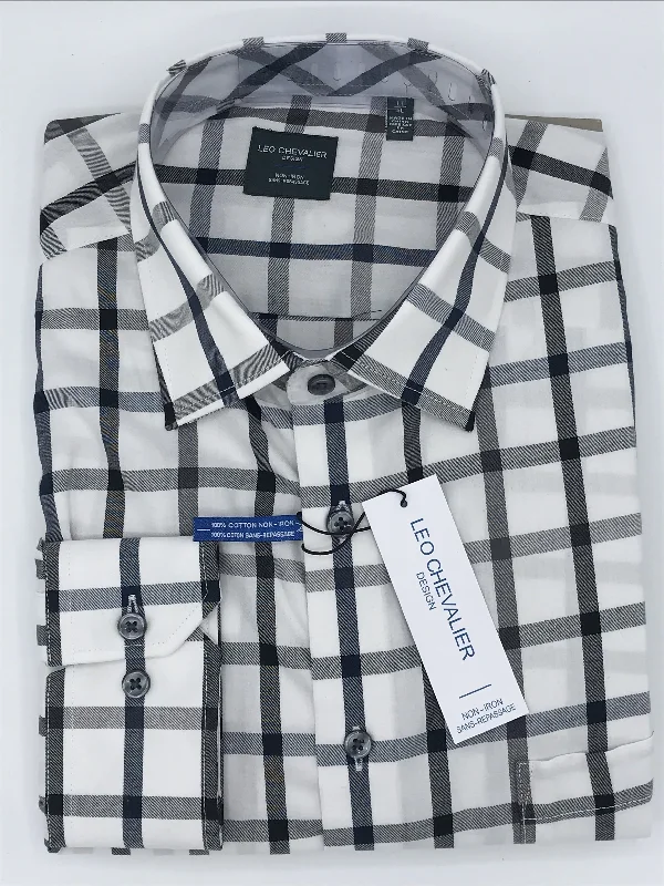 Men's Dressy Button-Down Shirts for Formal OccasionsLeo Chevalier Sport Shirt- White 521460 Men's Dressy Button-Down Shirts for Formal OccasionsLeo Chevalier Sport Shirt- White 521460