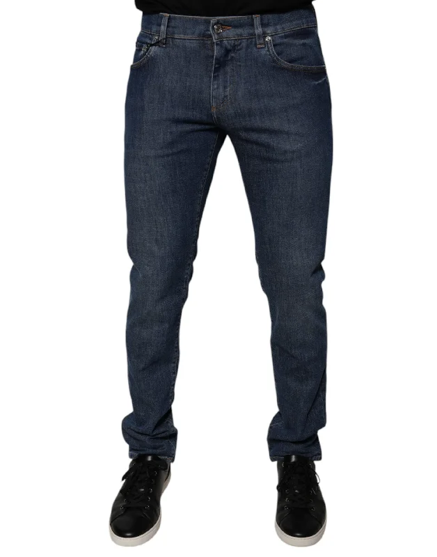 Oversized Men's JeansDolce & Gabbana  Cotton Logo Skinny Men's Jeans