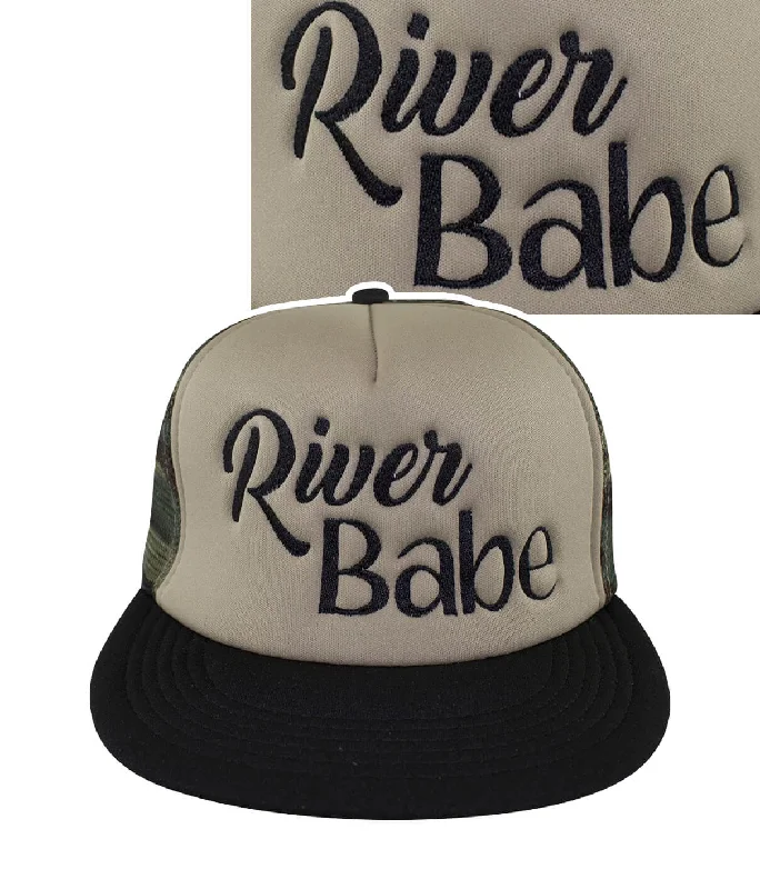 Oversized Bucket Hats"River Babe" Camo Foam Trucker Hat