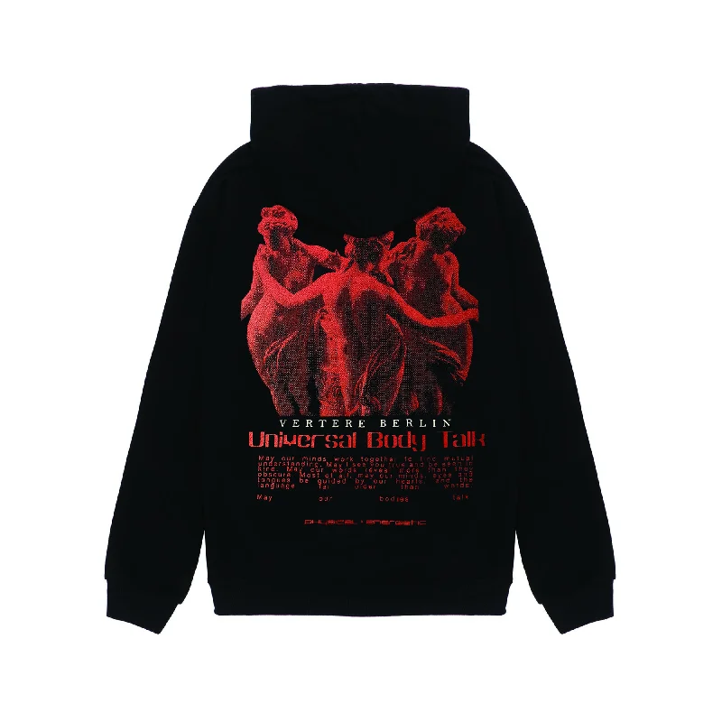 Chic Men's Cashmere SweatersUNIVERSAL BODY TALK HOODIE - BLACK