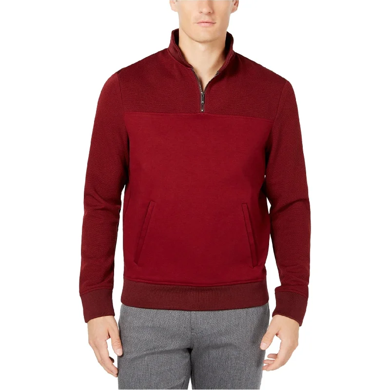 Men's Sweaters with Appliqué DetailsRyan Seacrest Mens Quarter Zip Pullover Sweater