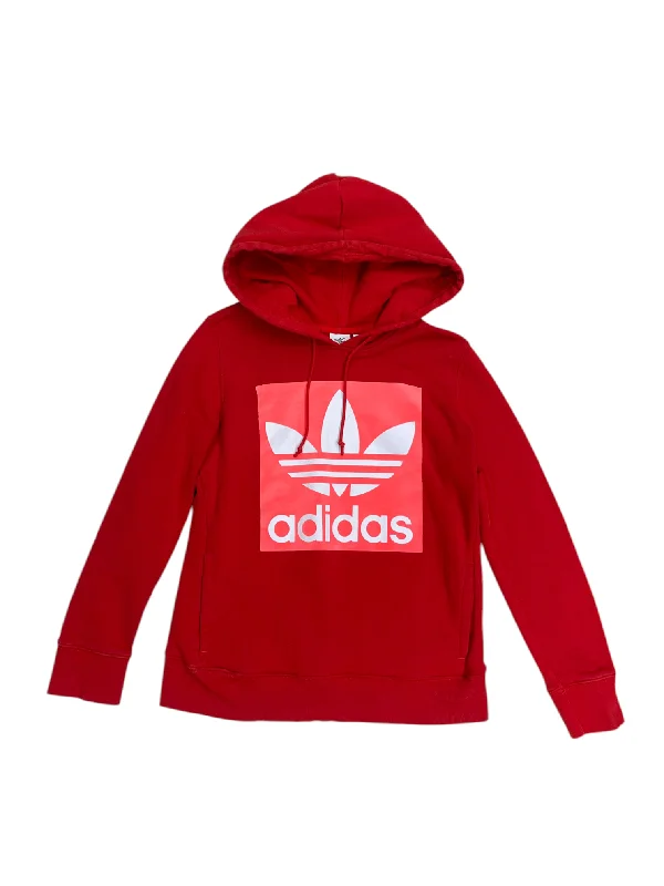 Men's Hoodies for LayeringAthletic Sweatshirt Hoodie By Adidas In Red, Size: S