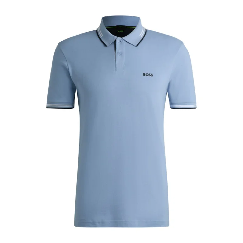 Men's Shirts with Floral PrintsStretch-cotton slim-fit polo shirt with branding