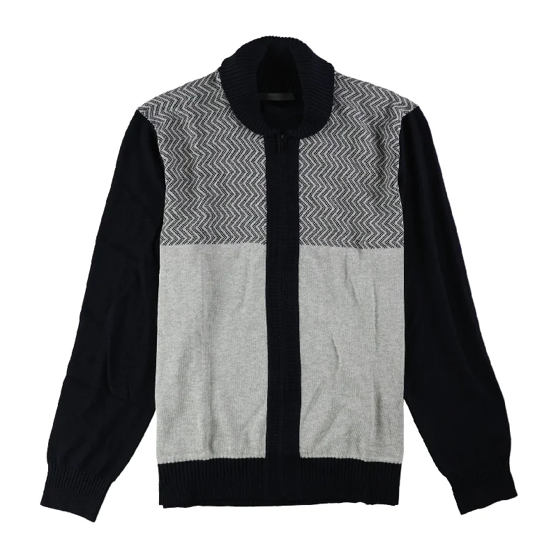 Men's Sweaters with Belt AttachmentsSean John Mens Zig-Zag Colorblocked Cardigan Sweater, Blue, Medium