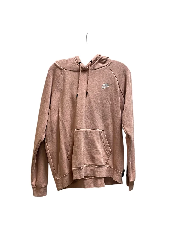 Men's Hoodies with Contrast Fabric PanelsSweatshirt Hoodie By Nike Apparel In Peach, Size: L Men's Hoodies with Contrast Fabric PanelsSweatshirt Hoodie By Nike Apparel In Peach, Size: L