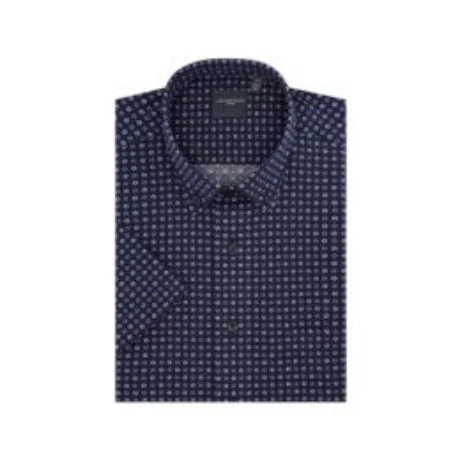 Men's Patterned Dress Shirts for a Unique TwistLeo Chevalier Short Sleeve Sport Shirt Navy - 622397 1900 Men's Patterned Dress Shirts for a Unique TwistLeo Chevalier Short Sleeve Sport Shirt Navy - 622397 1900