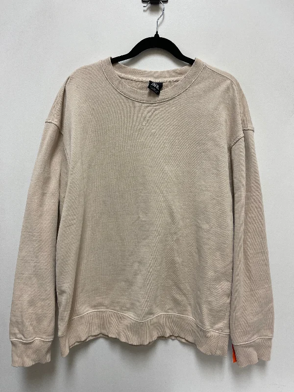 Durable Men's Canvas HoodiesSweatshirt Crewneck By Zara In Cream, Size: Xl
