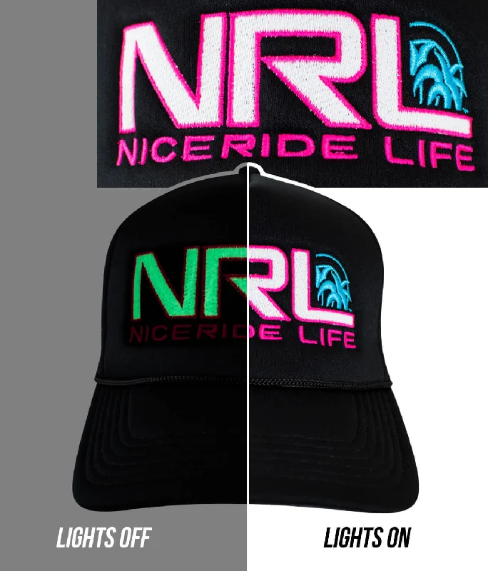 Modern Snapback Caps"Bulls Eye" Foam Trucker Hat With "EVENING GLOW" Stitching