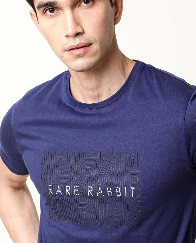 Men's Shirts with Embroidered DesignsRare Rabbit Men'S Nolin Navy T-Shirt Cotton Fabric Crew Neck Half Sleeves Slim Fit Men's Shirts with Embroidered DesignsRare Rabbit Men'S Nolin Navy T-Shirt Cotton Fabric Crew Neck Half Sleeves Slim Fit