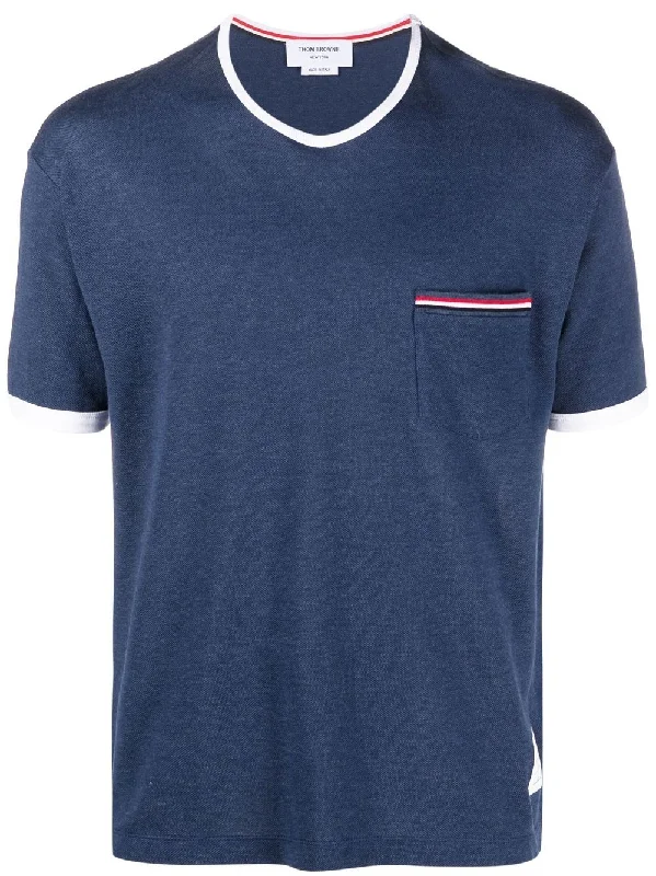 Men's Shirts with Asymmetrical HemlinesThom e Men's T-Shirts And Polos blue
