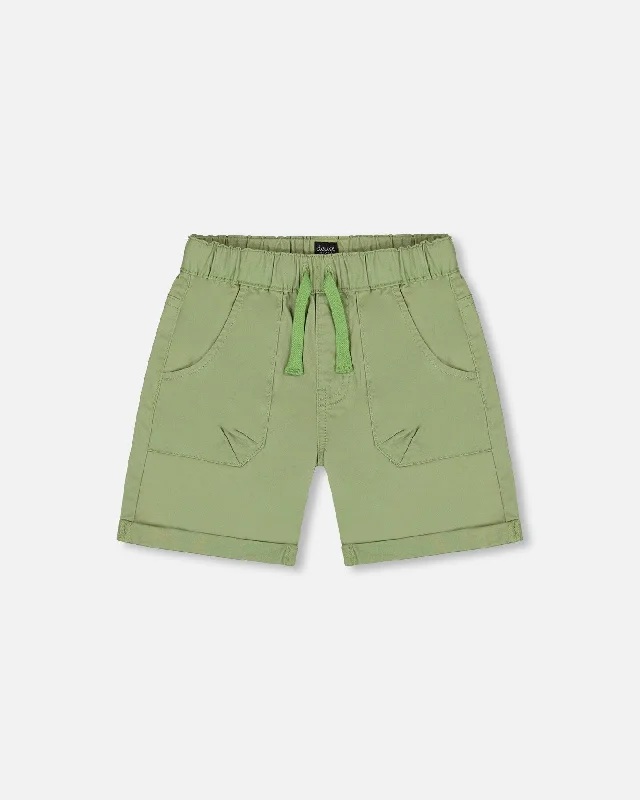 Easy-Care Men's Machine-Washable ShortsStretch Twill Short Green