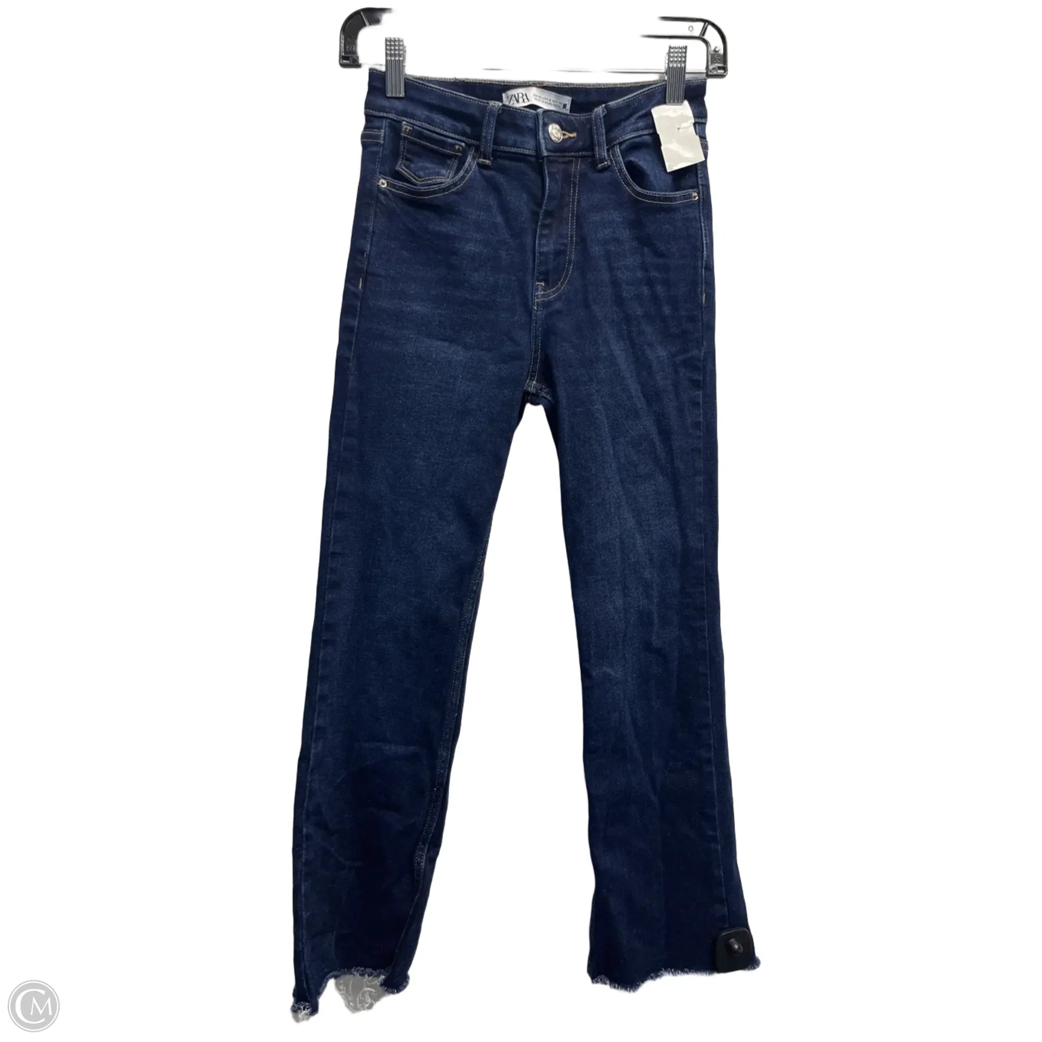 Leather Patch Men's JeansJeans Straight By Zara In Blue Denim, Size: 0