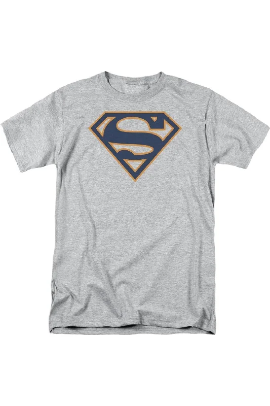 Men's Sleeveless TopsSuperman Navy & Orange Shield Short Sleeve Adult Tee / T-Shirt
