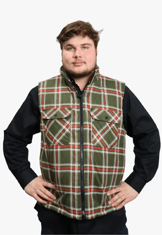 Men's Coats for Ice FishingPilbara Zipper Flannelette Quilted Vest