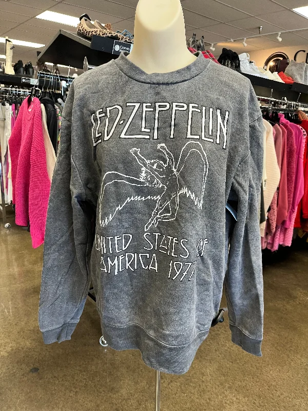 Men's Hoodies with Zipper DetailsSweatshirt Crewneck By Clothes Mentor In Grey, Size: M Men's Hoodies with Zipper DetailsSweatshirt Crewneck By Clothes Mentor In Grey, Size: M