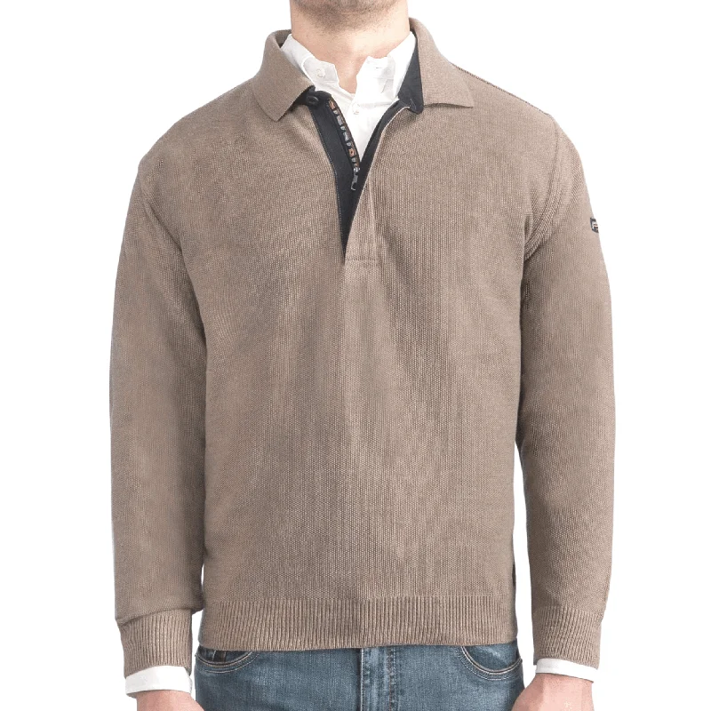 Men's Sweaters for LayeringGreen Coast Italian Sweater 422 Corda (Taupe) Col. #37
