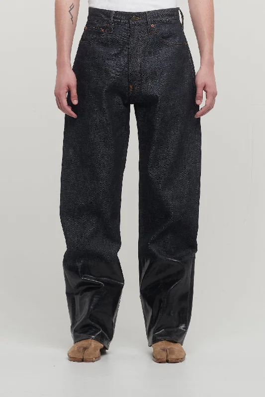 Winter-Ready Men's CoatsMaison Margiela Denim Trouser with Lacquered Cuff