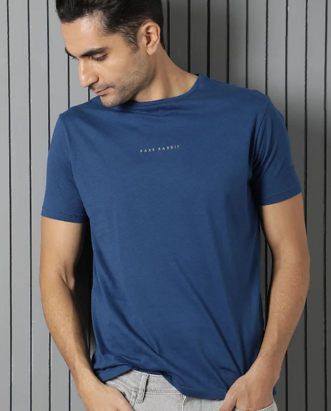 Men's Shirts with Zippered PocketsRare Rabbit Men's Rabbit-4 Blue Crew Neck HD Print Branding Half Sleeves Regular Fit T-Shirt Men's Shirts with Zippered PocketsRare Rabbit Men's Rabbit-4 Blue Crew Neck HD Print Branding Half Sleeves Regular Fit T-Shirt