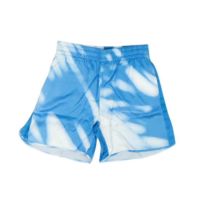 Modern and Trendy Men's Fashion ShortsBlue Viscose Shadow Print Satin Shorts