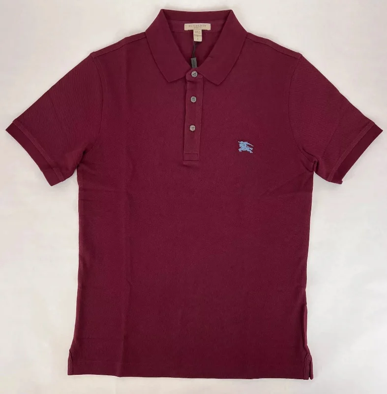 Warm Men's Fleece-Lined TopsNew Burberry Men's Deep Claret Cotton Embroide Logo Polo Shirt S Warm Men's Fleece-Lined TopsNew Burberry Men's Deep Claret Cotton Embroide Logo Polo Shirt S