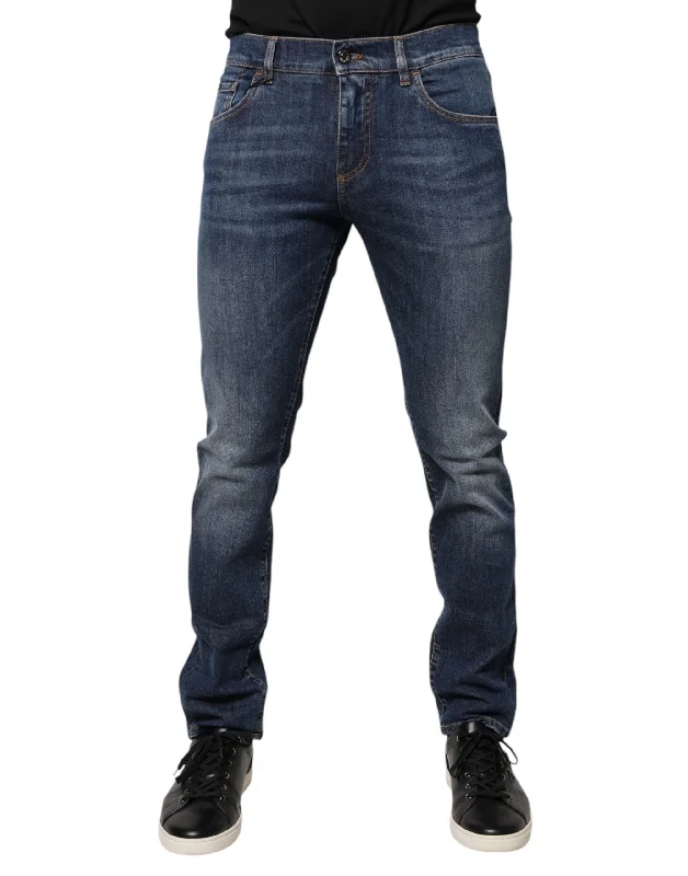 Comfortable Men's JeansDolce & Gabbana Cotton DG Crown Slim Fit Men's Jeans