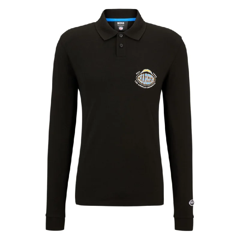 Men's Shirts with Graphic SleevesBOSS x NFL long-sleeved polo shirt with collaborative branding Men's Shirts with Graphic SleevesBOSS x NFL long-sleeved polo shirt with collaborative branding