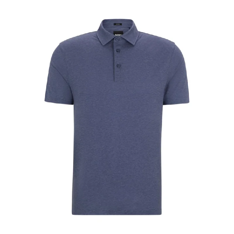 Men's Shirts with Drawstring WaistbandsSlim-fit polo shirt with striped collar