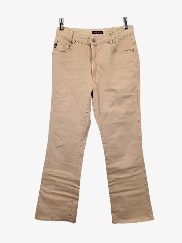 Flexible Men's JeansVeronika Maine Stylish Structured Tan Pants Size 8