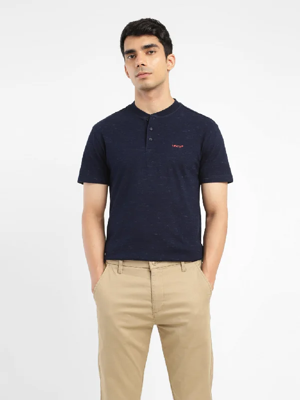 Men's Shirts with Embellished HemlinesMen's Solid Henley Neck T-shirt