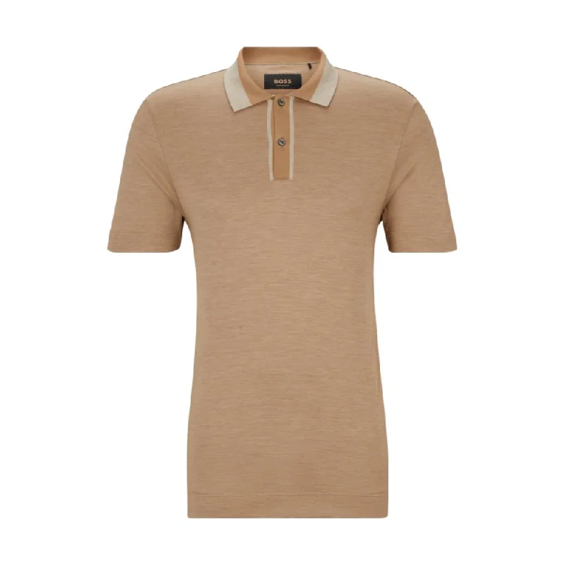 Men's Shirts with Short PlacketsRegular-fit polo shirt in cotton and silk