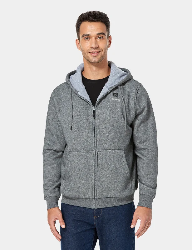 Lightweight Men's WindbreakersUnisex Heated Fleece Hoodie - Flecking Gray