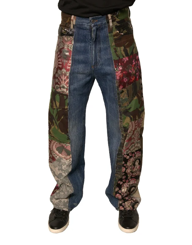 Best Selling Men's Jeans BrandsDolce & Gabbana Patchwork Cotton Straight Men's Jeans