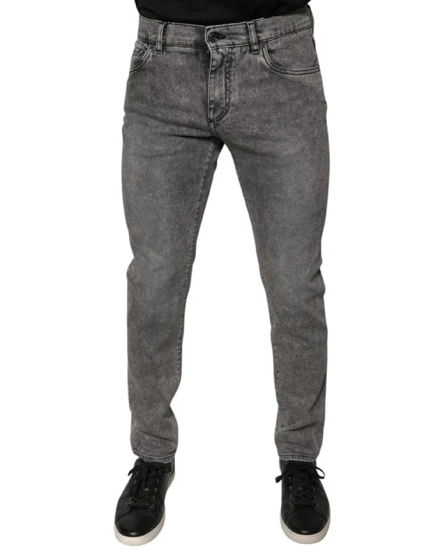 Zip-Fly Men's JeansDolce & Gabbana Washed Cotton Skinny blue Men's Jeans
