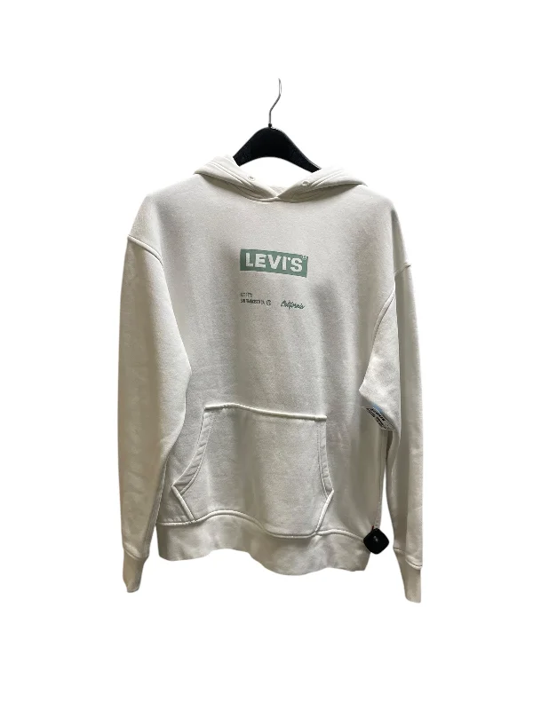 Men's Hoodies with InsulationSweatshirt Hoodie By Levis In White, Size: M