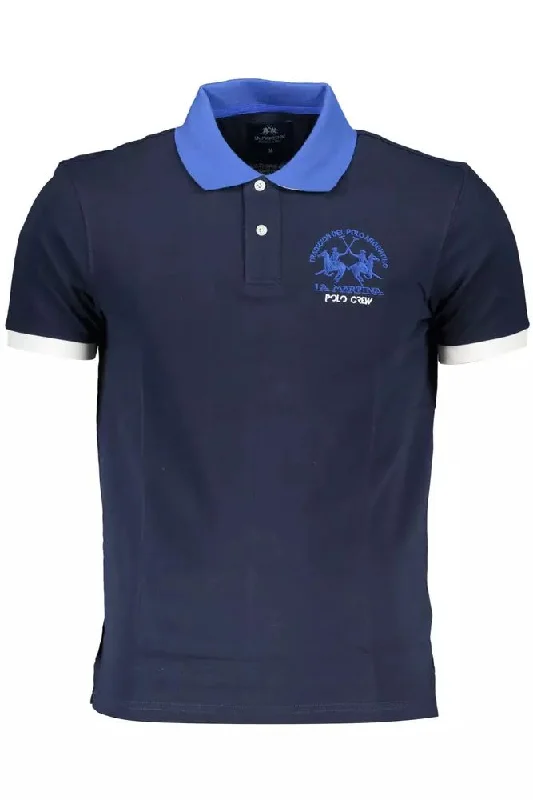 Men's Shirts with Appliqué DetailsLa Martina Chic Contrasting Detail Polo Men's Shirt Men's Shirts with Appliqué DetailsLa Martina Chic Contrasting Detail Polo Men's Shirt