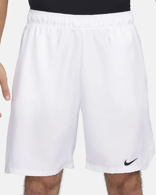 Athletic-Cut Men's Workout ShortsMen's Dri Fit Victory 9" Short In White/black