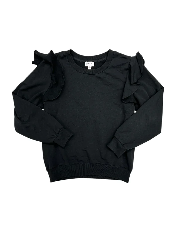 Classic Men's Cotton HoodiesSweatshirt Crewneck By THE DROP In Black, Size: M