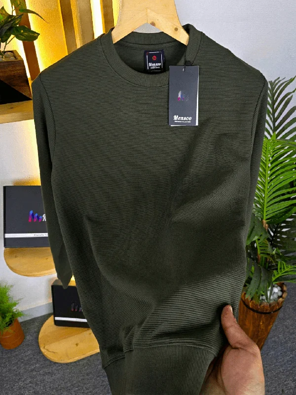 Men's Shirts with Rounded HemlinesFS Popcorn Lining T-shirt Olive
