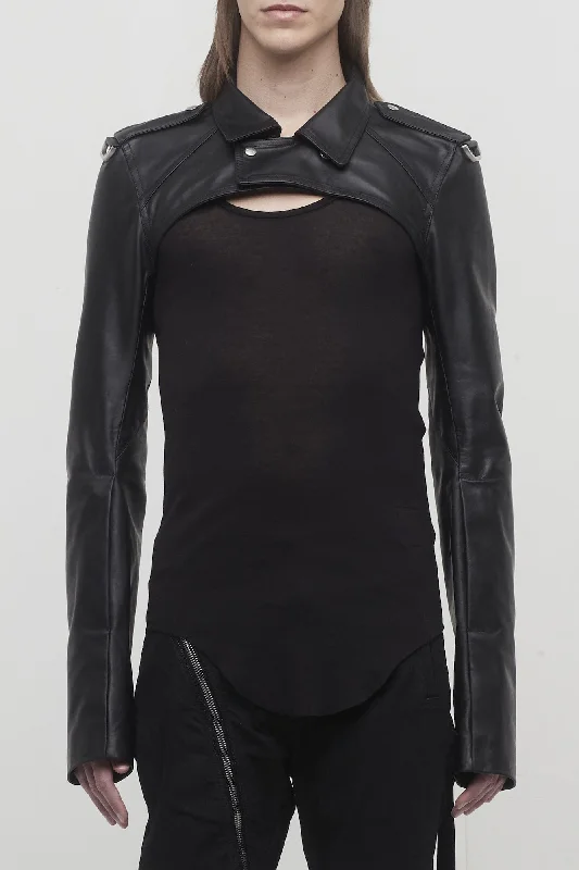Men's Coats for HikingRick Owens Biker Sleeves in Black