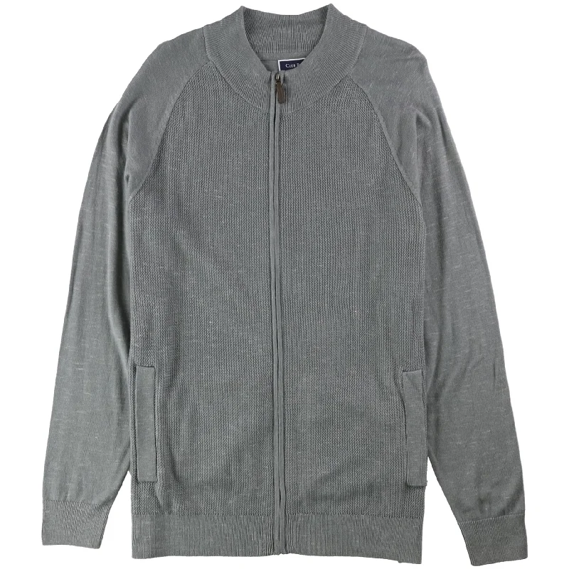 Men's Sweaters with Flat-Front DesignsClub Room Mens Textured Cardigan Sweater, Grey, X-Large Men's Sweaters with Flat-Front DesignsClub Room Mens Textured Cardigan Sweater, Grey, X-Large