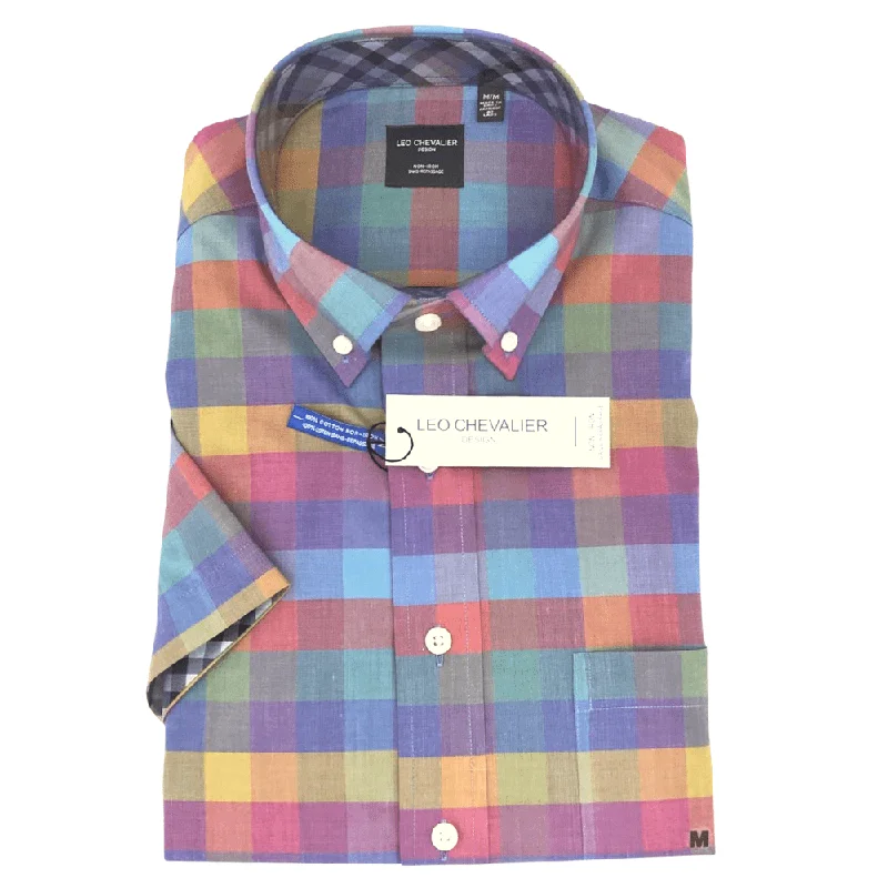 Men's Pattern Mixing Shirts for Creative StyleLeo Chevalier Short Sleeve Sport Shirt - 522360 - 9000 Men's Pattern Mixing Shirts for Creative StyleLeo Chevalier Short Sleeve Sport Shirt - 522360 - 9000