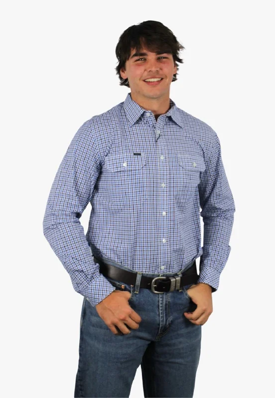 Men's Pattern Mixing Shirts for Creative StylePilbara Mens Check Long Sleeve Shirt