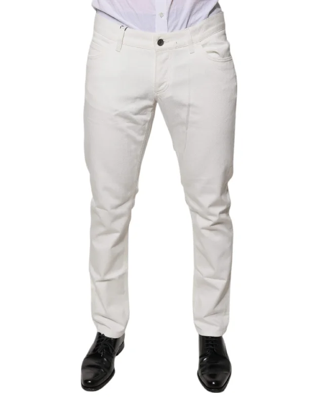 Men's Ripped JeansDolce & Gabbana Cotton Skinny blue Men's Jeans (Pre-Owned)