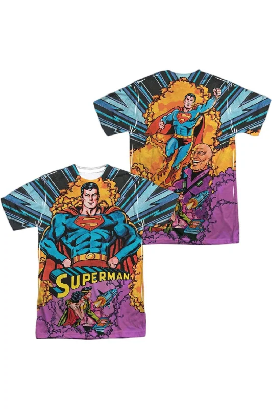 Men's Shirts with UV ProtectionSuperman Blast Off (Front/Back Print) Short Sleeve Adult Poly Crew Tee / T-Shirt Men's Shirts with UV ProtectionSuperman Blast Off (Front/Back Print) Short Sleeve Adult Poly Crew Tee / T-Shirt