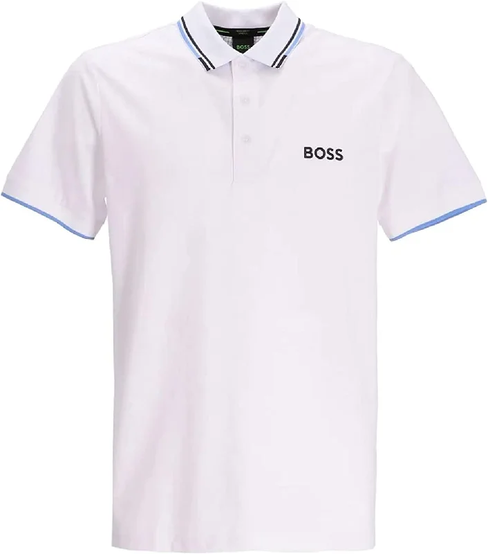 Men's Shirts with Embellished CollarsBOSS Men's Sporty Regular Fit Cotton Polo Shirt White Men's Shirts with Embellished CollarsBOSS Men's Sporty Regular Fit Cotton Polo Shirt White